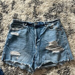 Garage Blue Distressed Jean Shorts